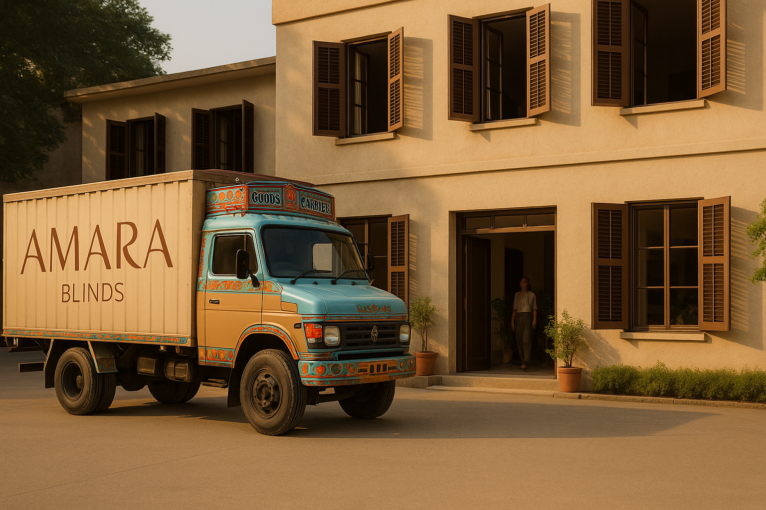 Technicians installing custom blinds