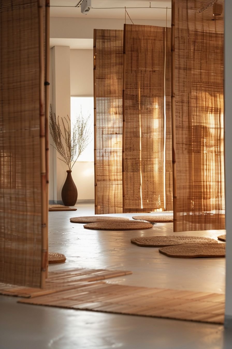 Elegant living room with blinds